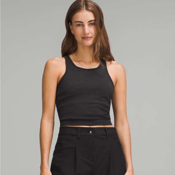 lululemon athletica Tops - Lululemon Ebb to Street Cropped Racerback Tank Top, Black, 12